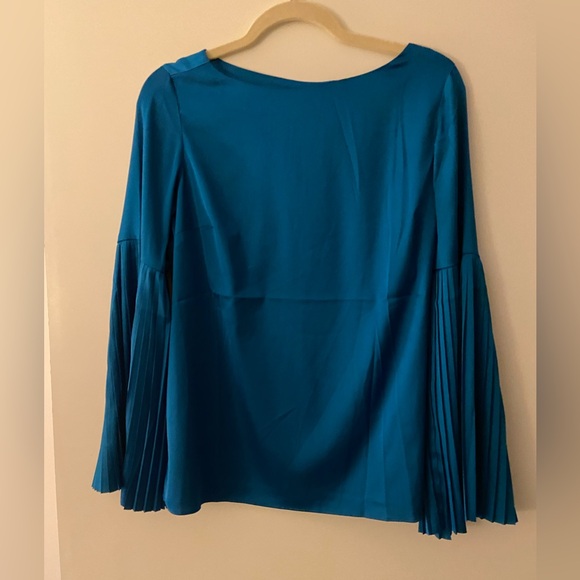 Peacock blue silk top blouse - Picture 1 of 3